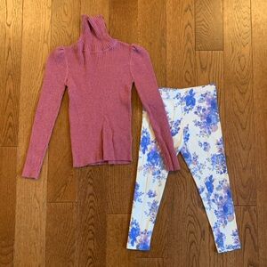 Next ribbed knit top/bottom outfit, 5-6 years
